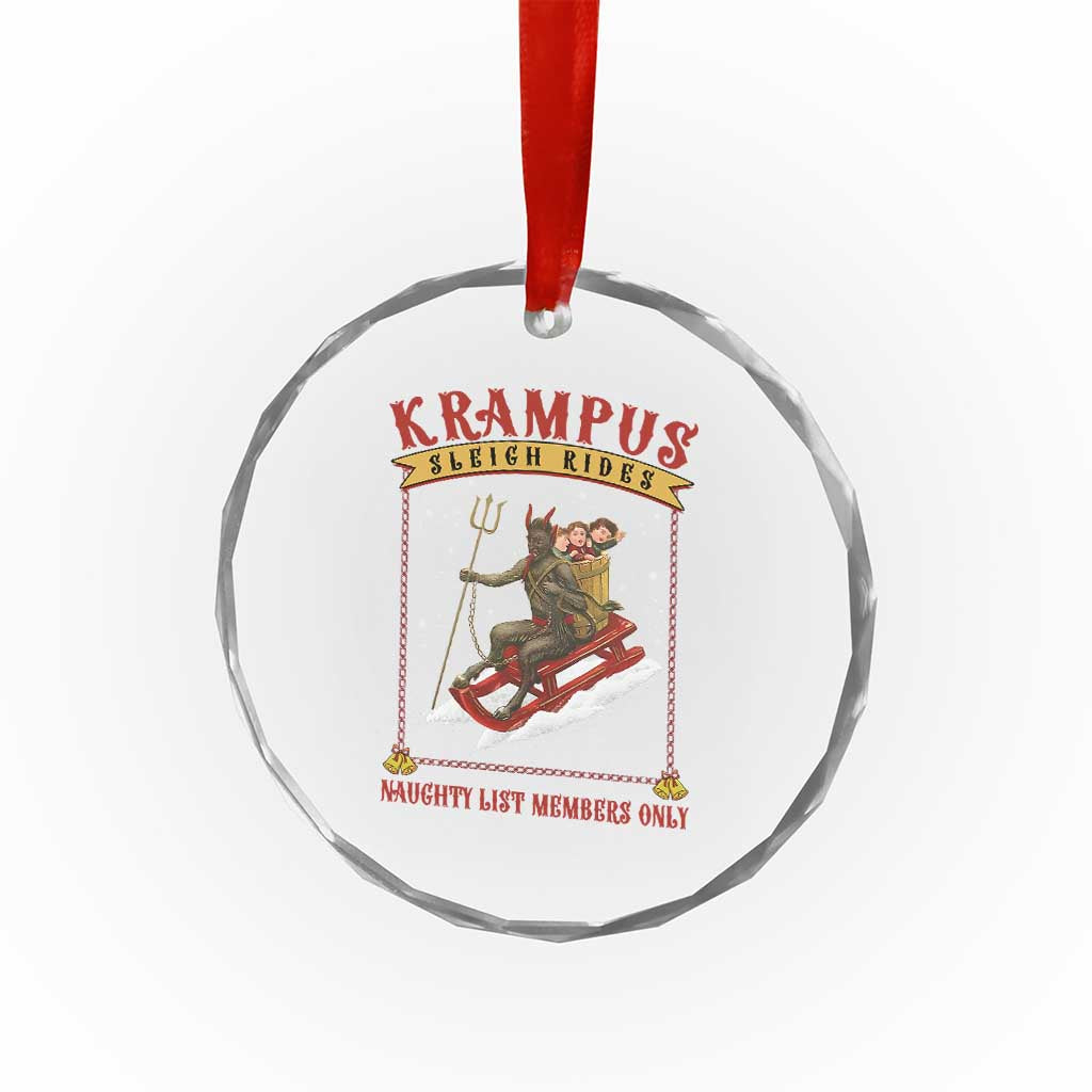Funny Krampus Sleigh Rides Crystal Glass Ornament Naughty List Members Only TS09 Print Your Wear
