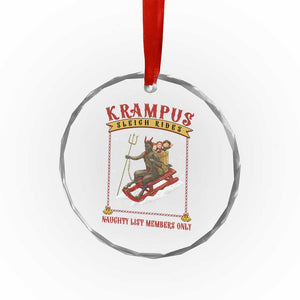 Funny Krampus Sleigh Rides Crystal Glass Ornament Naughty List Members Only TS09 Print Your Wear