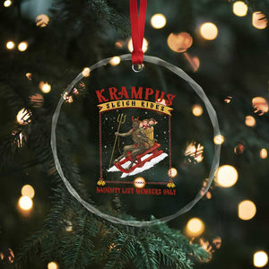 Funny Krampus Sleigh Rides Crystal Glass Ornament Naughty List Members Only TS09 Print Your Wear