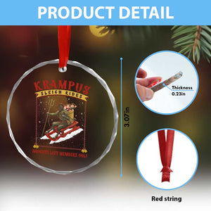 Funny Krampus Sleigh Rides Crystal Glass Ornament Naughty List Members Only TS09 Print Your Wear