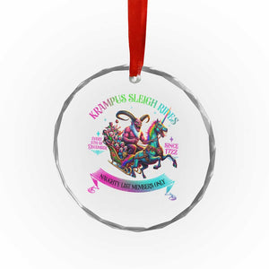 Funny Krampus Sleigh Rides Crystal Glass Ornament Naughty List Members Only Since 1722 TS09 Print Your Wear