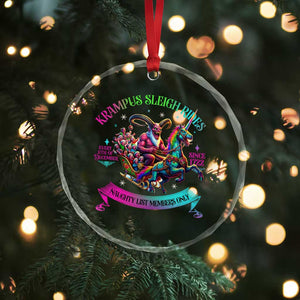 Funny Krampus Sleigh Rides Crystal Glass Ornament Naughty List Members Only Since 1722 TS09 Print Your Wear