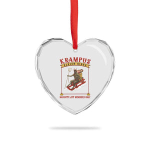 Funny Krampus Sleigh Rides Heart Crystal Glass Ornament Naughty List Members Only TS09 Print Your Wear