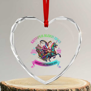Funny Krampus Sleigh Rides Heart Crystal Glass Ornament Naughty List Members Only Since 1722 TS09 Transparent Glass 3'' Heart Print Your Wear