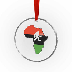 Funny Kwanzaa Bigfoot Lover Crystal Glass Ornament Festival Of Lights African Heritage Gift - Print Your Wear