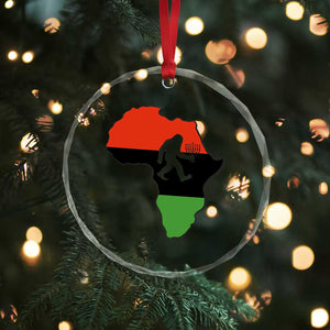Funny Kwanzaa Bigfoot Lover Crystal Glass Ornament Festival Of Lights African Heritage Gift - Print Your Wear
