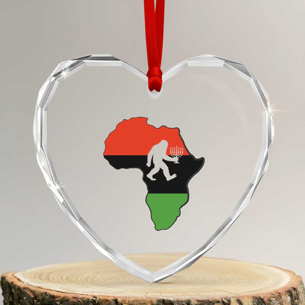 Funny Kwanzaa Bigfoot Lover Heart Crystal Glass Ornament Festival Of Lights African Heritage Gift TS12 Transparent Glass 3'' Heart Print Your Wear