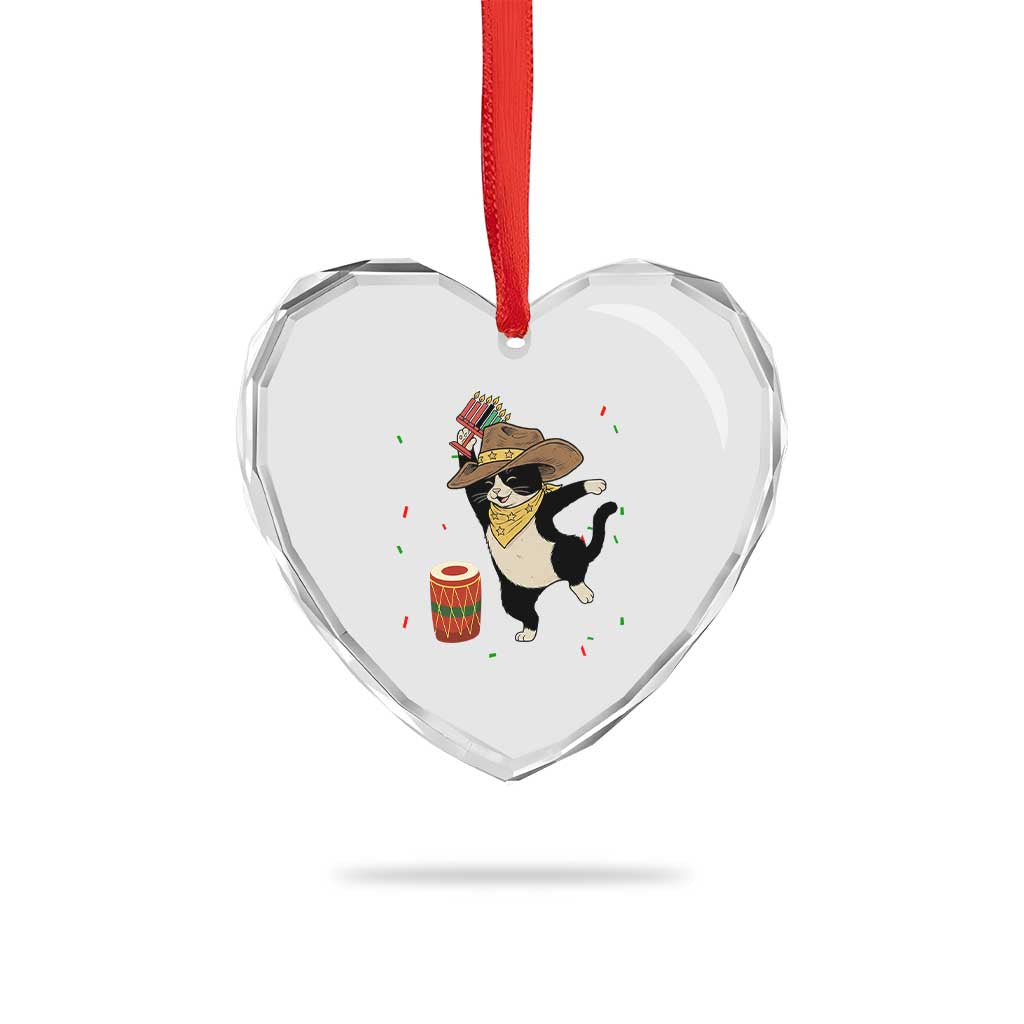 Funny Kwanzaa Cowcat Dance Heart Crystal Glass Ornament Festival Of Lights African Heritage Gift TS12 Print Your Wear