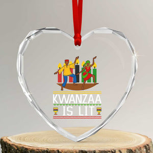 Funny Kwanzaa Is Lit Heart Crystal Glass Ornament Festival Of Lights African Heritage Gift TS12 Transparent Glass 3'' Heart Print Your Wear