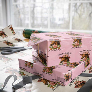 Funny Ky Derby Horse Racing Wrapping Paper Roll You Had Me At Juleps and Jockeys TS02 Light Pink Print Your Wear