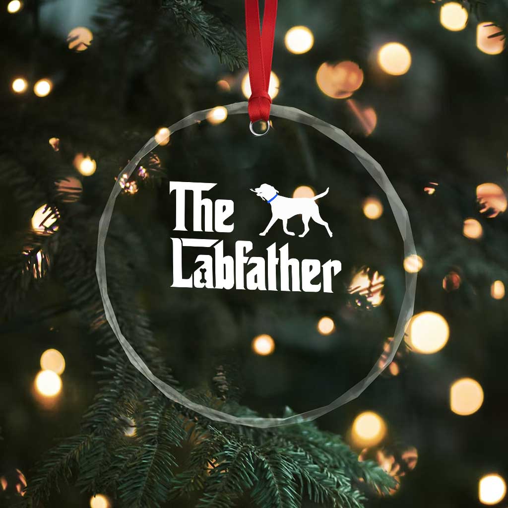 Funny Labrador Dad Crystal Glass Ornament The Lab Father Fathers Day Gifts For Dog Lovers Dad