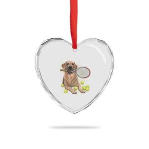 Funny Labrador Dog Playing Tennis Ball Heart Crystal Glass Ornament Pet Lover Gift TS12 Print Your Wear