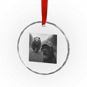 Funny Labrador Selfie With Bear Crystal Glass Ornament Dog Lover Gift TS12 Print Your Wear