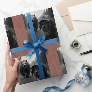 Funny Labrador Selfie With Bear Wrapping Paper Roll Dog Lover Gift TS12 Mocha Print Your Wear