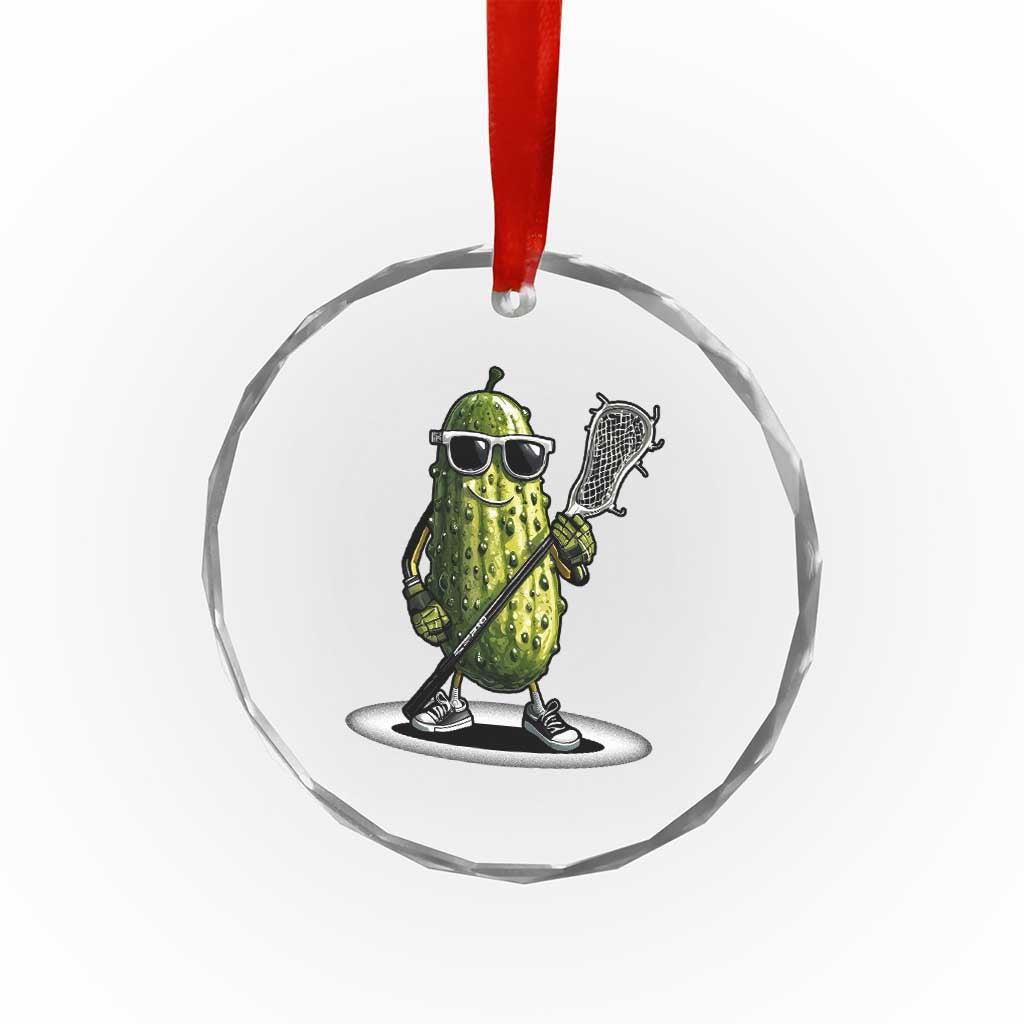 Funny Lacrosse Crystal Glass Ornament Pickle Playing Lax Lover Player TS10 Print Your Wear