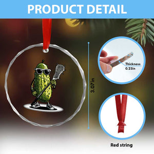 Funny Lacrosse Crystal Glass Ornament Pickle Playing Lax Lover Player TS10 Print Your Wear