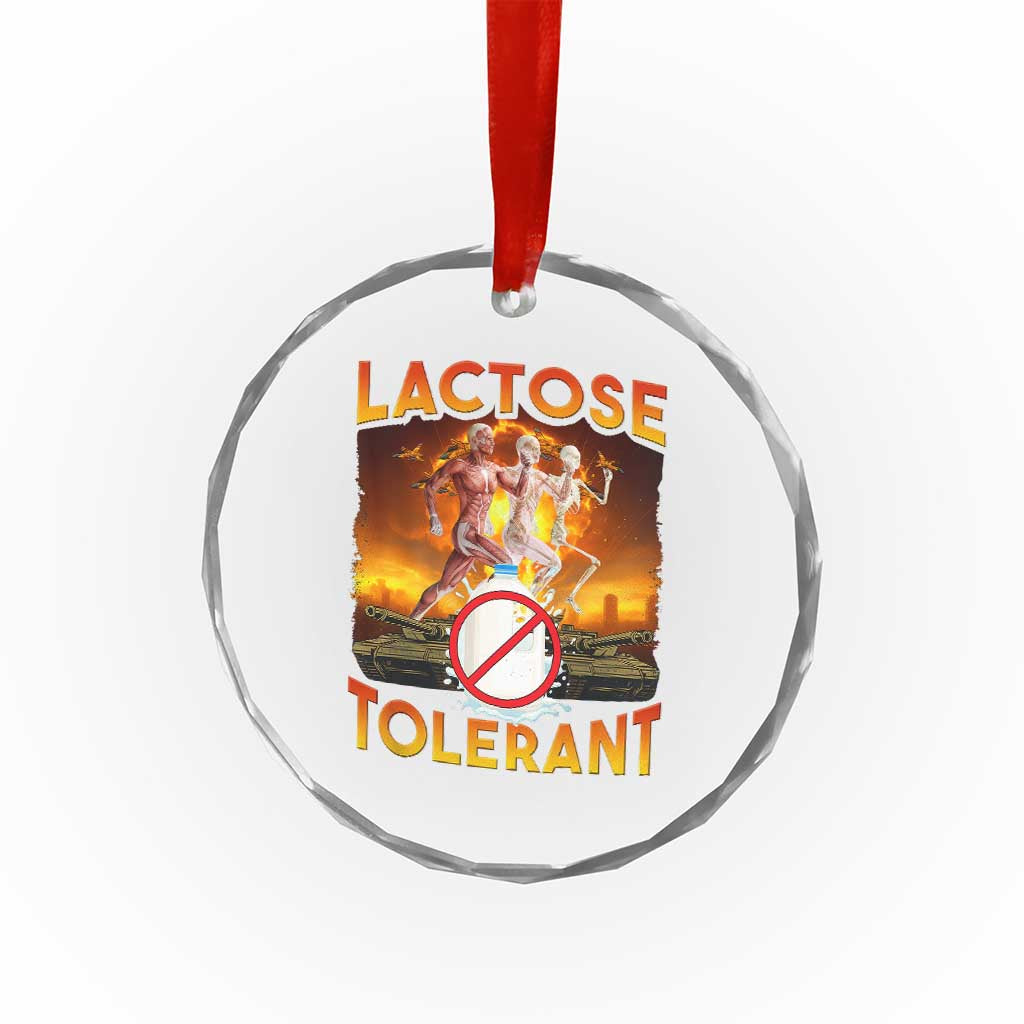 Funny Lactose Tolerant Crystal Glass Ornament Ironic Sarcastic Funny Humor Cringe Meme TS11 Print Your Wear