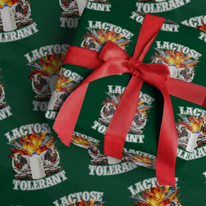 Funny Lactose Tolerant Wrapping Paper Roll Retro Pro-Dairy Ironic Cringe Meme TS02 Green Print Your Wear