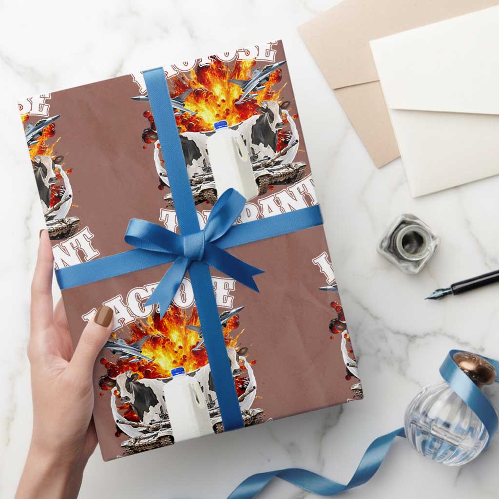 Funny Lactose Tolerant Wrapping Paper Roll Retro Pro-Dairy Ironic Cringe Meme TS02 Mocha Print Your Wear