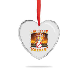 Funny Lactose Tolerant Heart Crystal Glass Ornament Ironic Sarcastic Funny Humor Cringe Meme TS11 Print Your Wear
