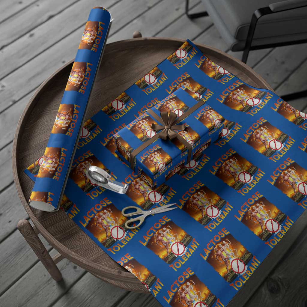 Funny Lactose Tolerant Wrapping Paper Roll Ironic Sarcastic Funny Humor Cringe Meme TS11 Blue Print Your Wear