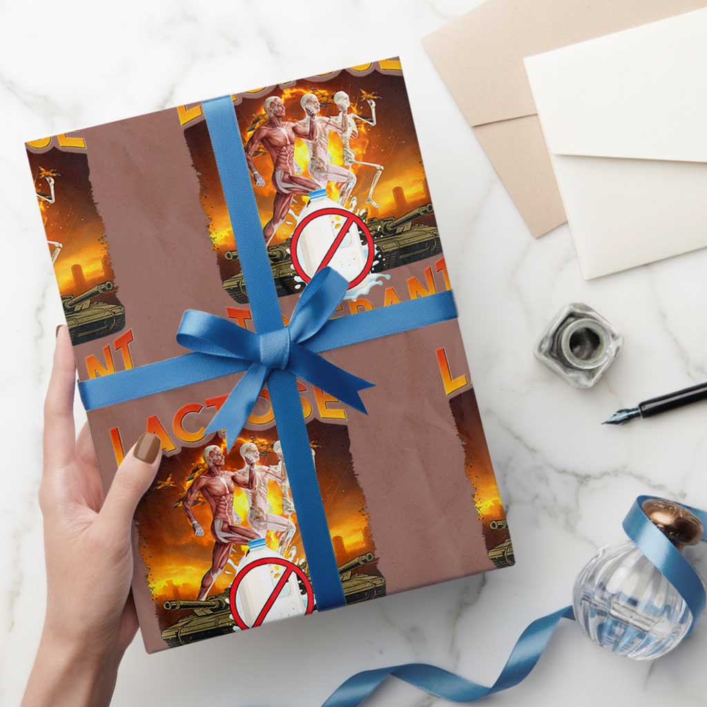 Funny Lactose Tolerant Wrapping Paper Roll Ironic Sarcastic Funny Humor Cringe Meme TS11 Mocha Print Your Wear