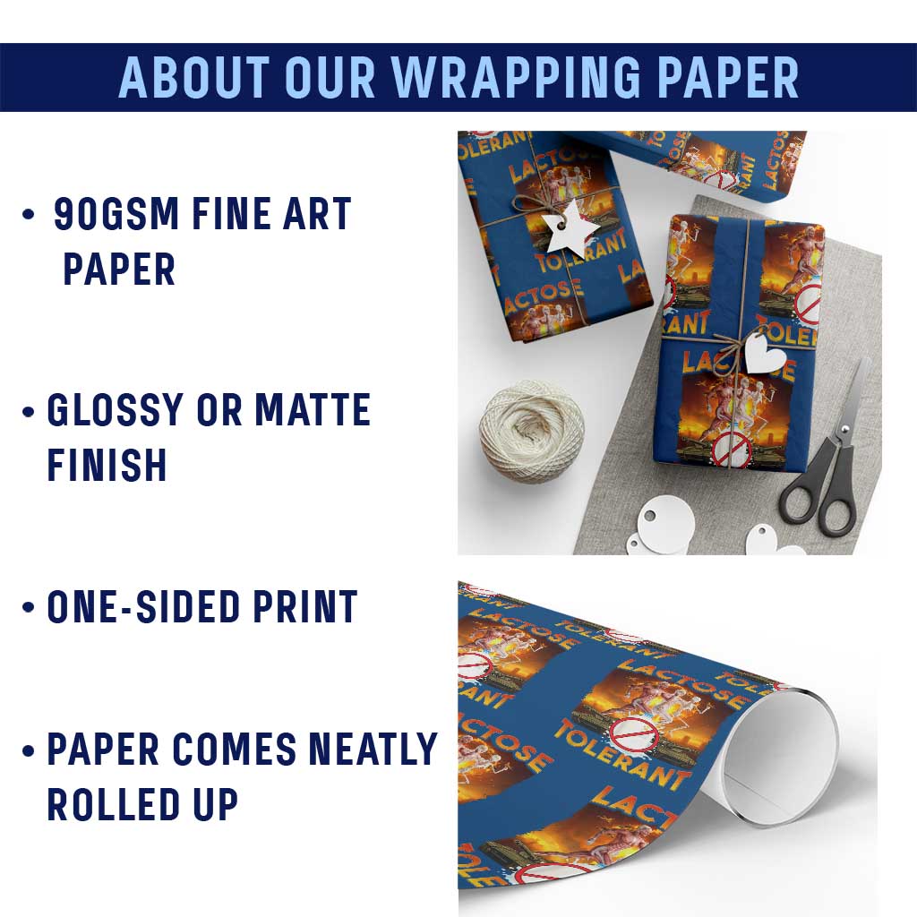 Funny Lactose Tolerant Wrapping Paper Roll Ironic Sarcastic Funny Humor Cringe Meme TS11 Print Your Wear