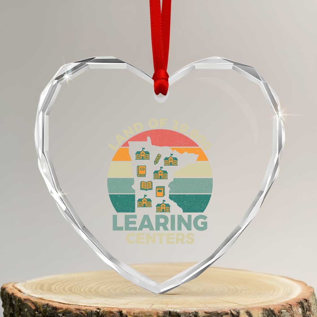 Funny Land Of 10000 Learing Center Heart Crystal Glass Ornament Anti Scam Awareness TS11 Transparent Glass 3'' Heart Print Your Wear
