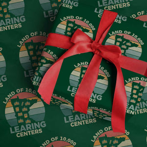 Funny Land Of 10000 Learing Center Wrapping Paper Roll Anti Scam Awareness TS11 Green Print Your Wear
