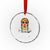 Funny Lausmadl Oktoberfest Crystal Glass Ornament Bavarian Girl with Braids Sunnies and Sass TS02 Transparent Glass 3'' Circle Print Your Wear