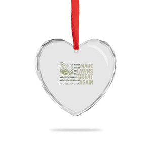 Funny Lawn Mower Dad Gardener Heart Crystal Glass Ornament Make Lawns Great Again Fathers Day American Flag TS10 Print Your Wear