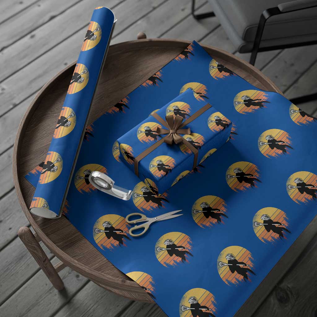 Funny Lax Bigfoot Wrapping Paper Roll Retro Vintage Sasquatch Lacrosse TS10 Blue Print Your Wear