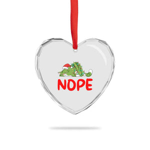 Funny Lazy Cat Christmas Heart Crystal Glass Ornament Nope Not Today TS14 Print Your Wear