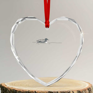 Funny Leave Me A Loon Nature Bird Lovers Heart Crystal Glass Ornament