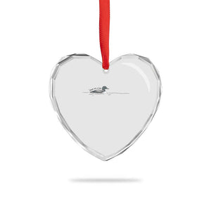 Funny Leave Me A Loon Nature Bird Lovers Heart Crystal Glass Ornament