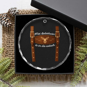 Funny Lederhosen Costume Alternative for Oktoberfest Crystal Glass Ornament Mei Lederhosn Is In Da Wasch TS02 Print Your Wear
