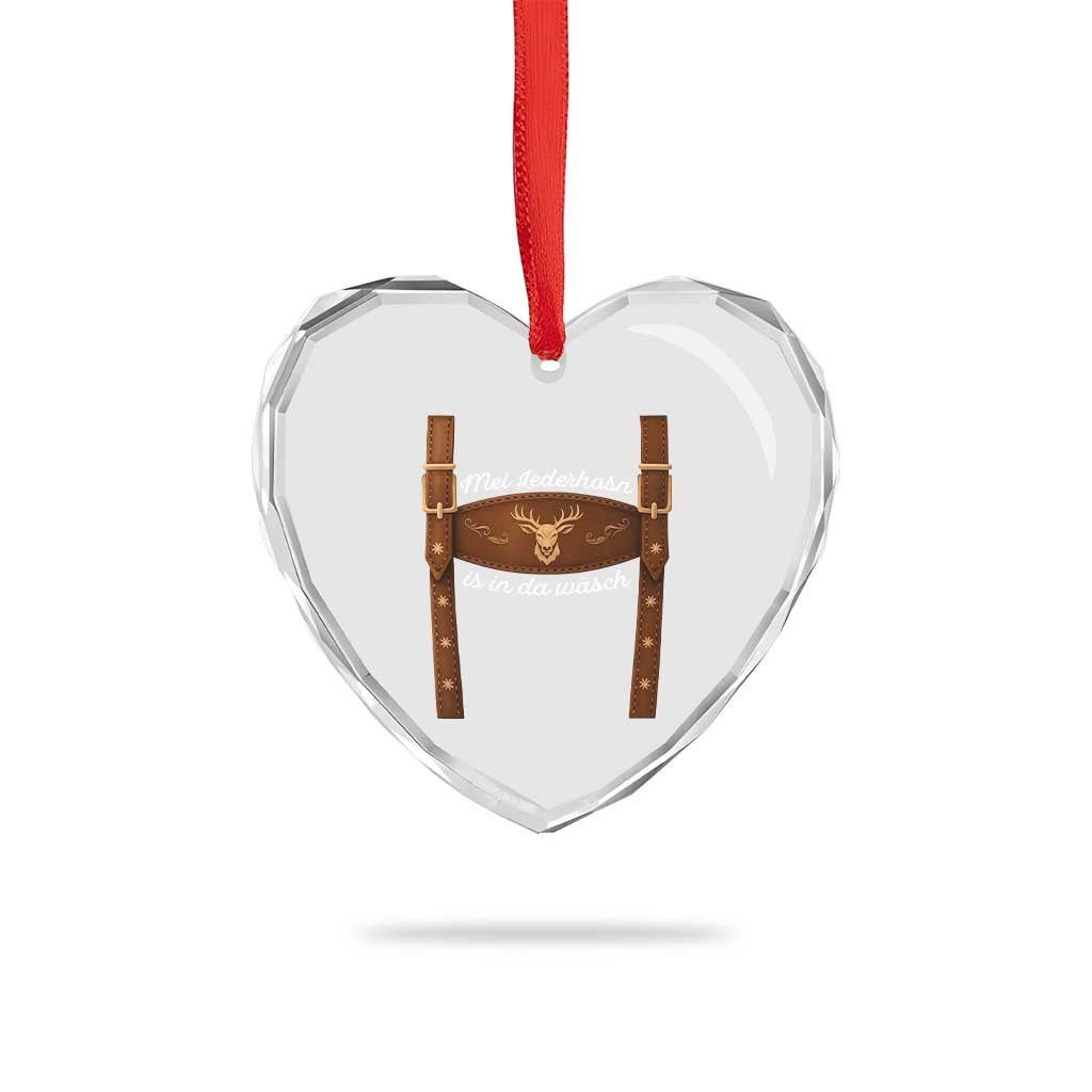 Funny Lederhosen Costume Alternative for Oktoberfest Heart Crystal Glass Ornament Mei Lederhosn Is In Da Wasch TS02 Print Your Wear