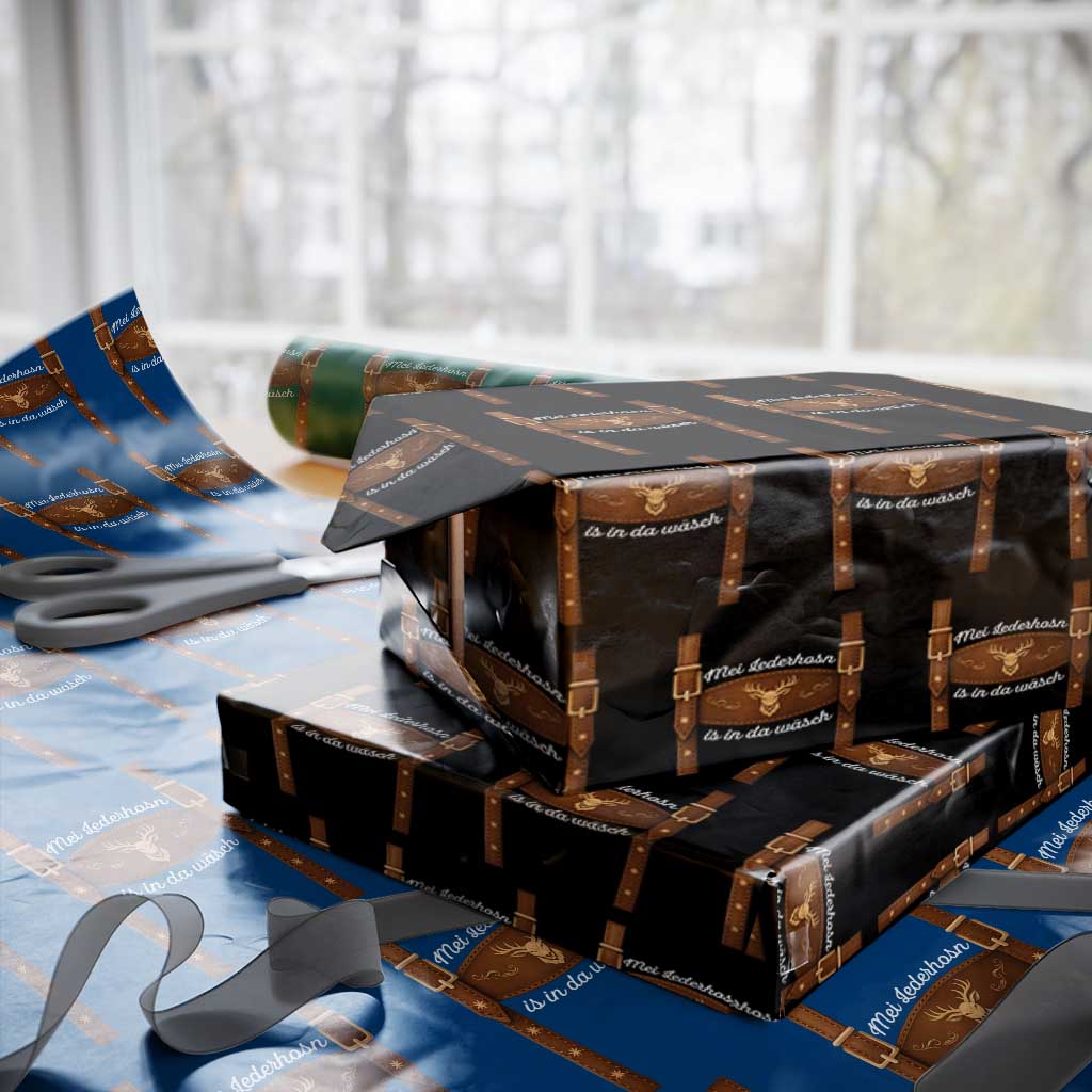 Funny Lederhosen Costume Alternative for Oktoberfest Wrapping Paper Roll Mei Lederhosn Is In Da Wasch TS02 Black Print Your Wear
