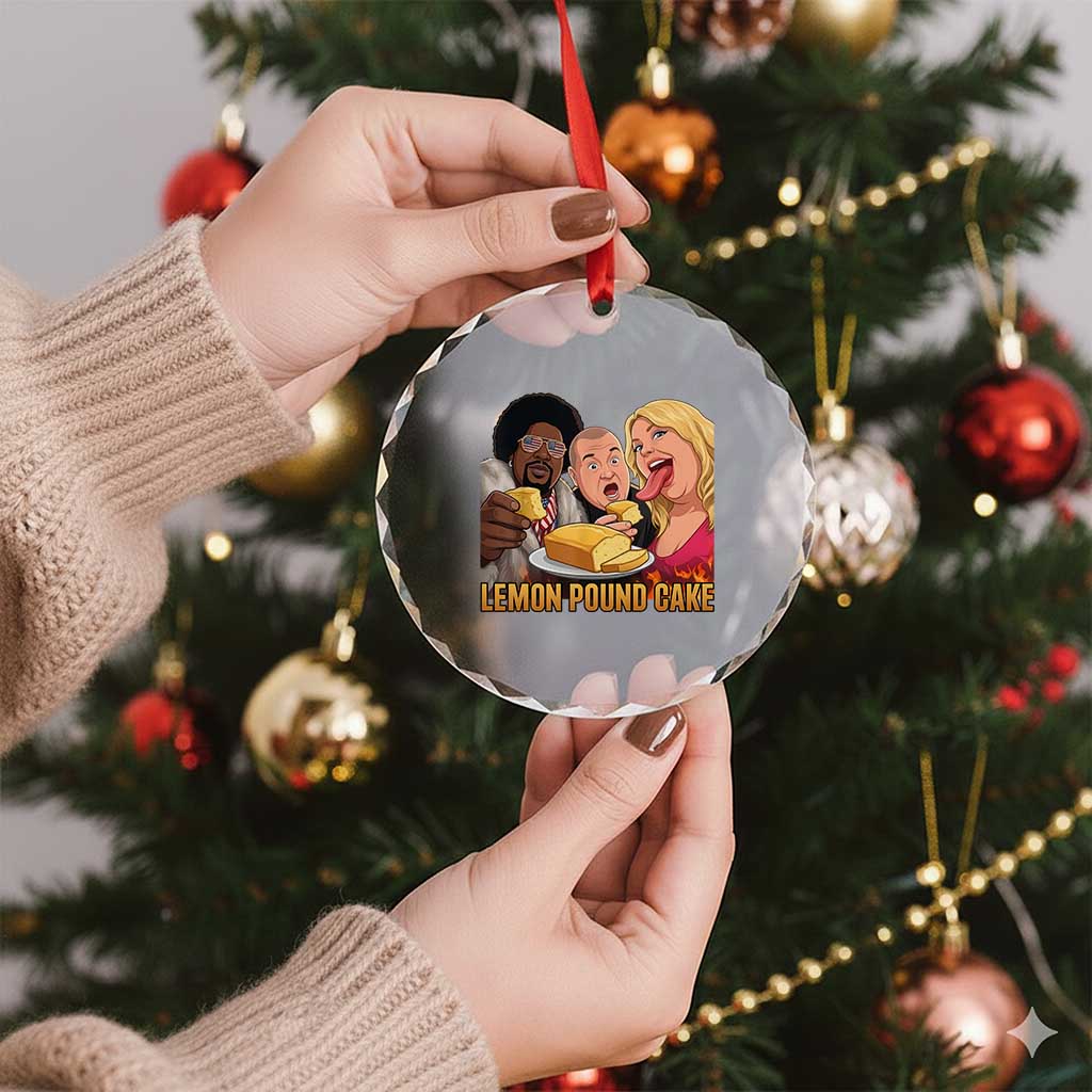 Funny Lemon Pound Cake Meme Crystal Glass Ornament Retro Edgy Music Humor Gift for Party Lovers TS02 Print Your Wear