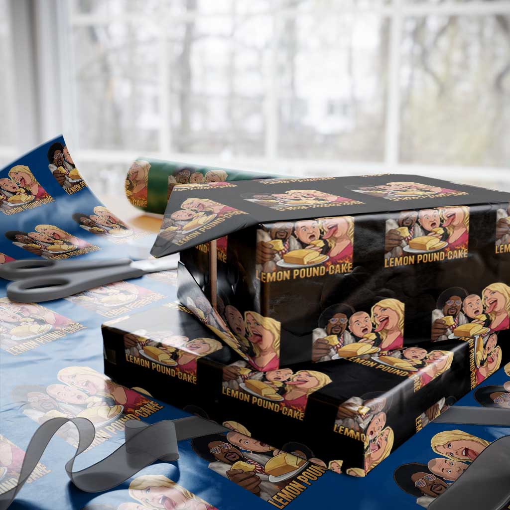 Funny Lemon Pound Cake Meme Wrapping Paper Roll Retro Edgy Music Humor Gift for Party Lovers TS02 Black Print Your Wear