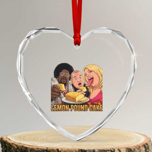 Funny Lemon Pound Cake Meme Heart Crystal Glass Ornament Retro Edgy Music Humor Gift for Party Lovers TS02 Transparent Glass 3'' Heart Print Your Wear