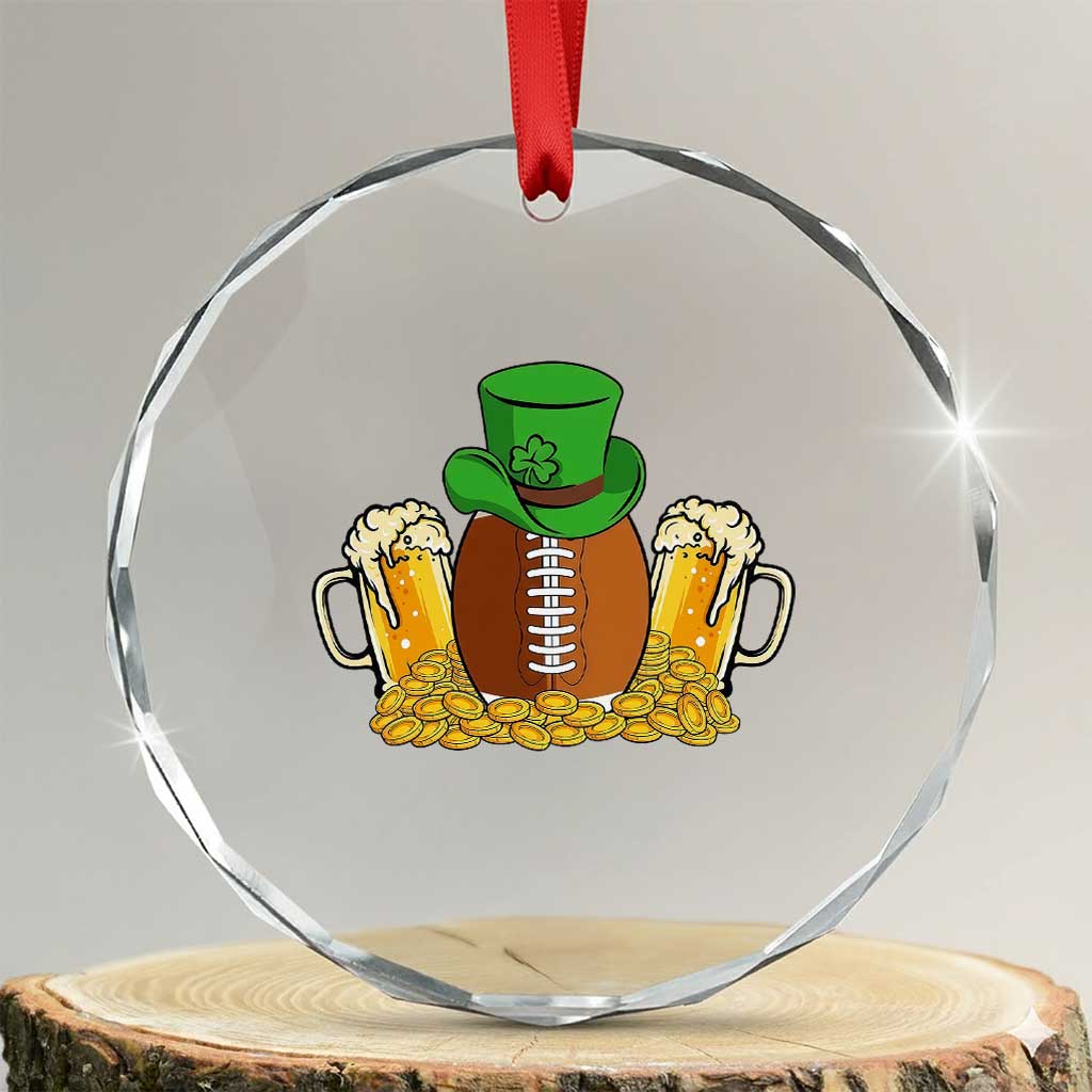 Funny Leprechaun Hat American Football Crystal Glass Ornament TS12 Transparent Glass 3'' Circle Print Your Wear