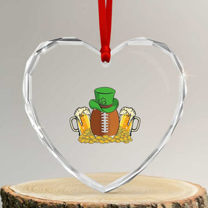 Funny Leprechaun Hat American Football Heart Crystal Glass Ornament TS12 Transparent Glass 3'' Heart Print Your Wear