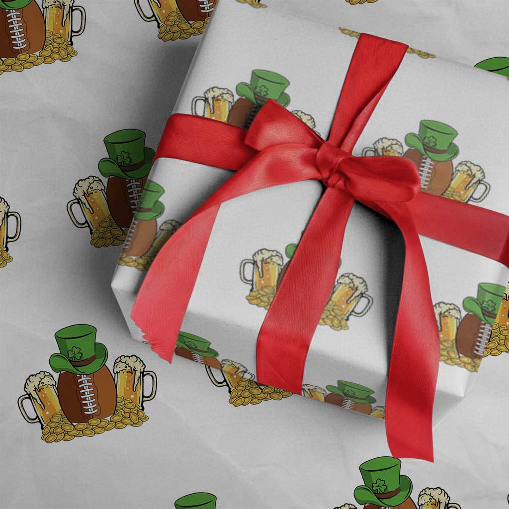 Funny Leprechaun Hat American Football Wrapping Paper Roll TS12 White Print Your Wear