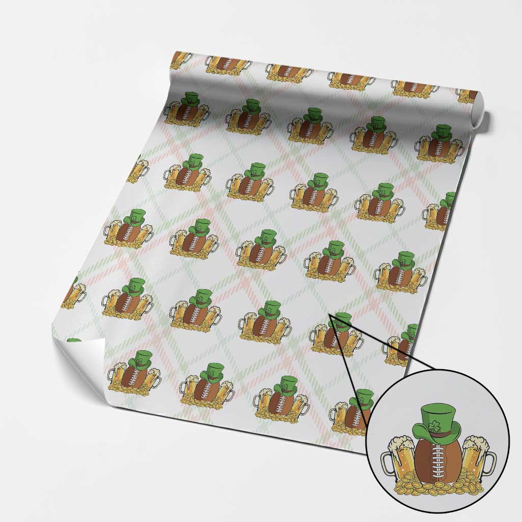 Funny Leprechaun Hat American Football Wrapping Paper Roll TS12 Christmas Plaid Print Your Wear