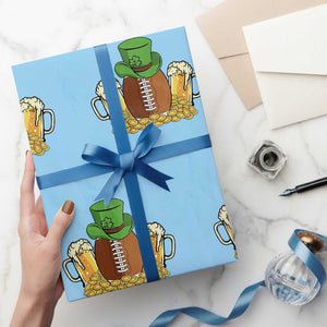 Funny Leprechaun Hat American Football Wrapping Paper Roll TS12 Light Blue Print Your Wear