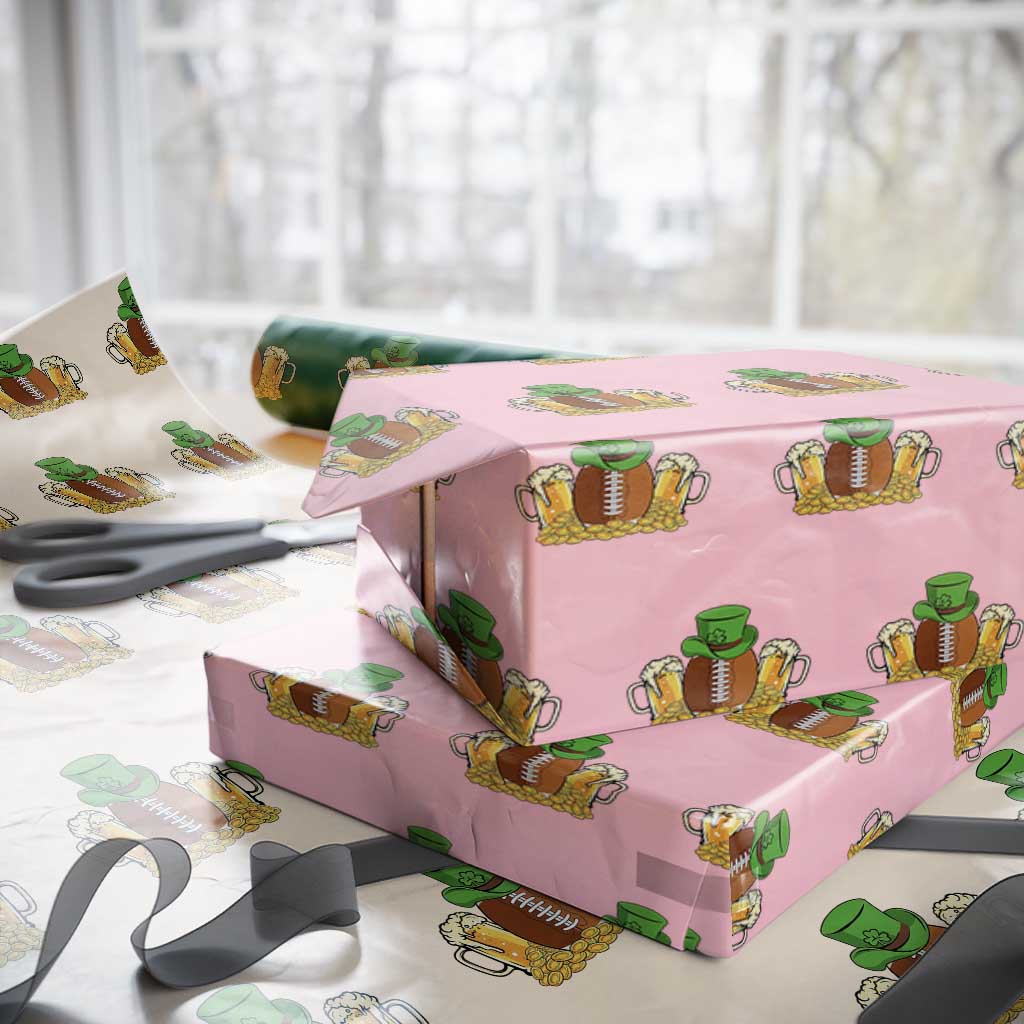 Funny Leprechaun Hat American Football Wrapping Paper Roll TS12 Light Pink Print Your Wear