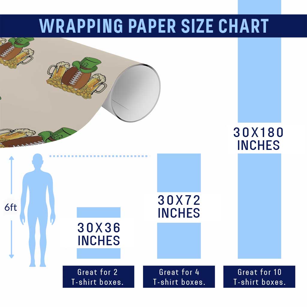 Funny Leprechaun Hat American Football Wrapping Paper Roll TS12 Print Your Wear