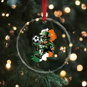 Funny Leprechaun Playing Soccer Crystal Glass Ornament St Patricks Day TS12 Print Your Wear
