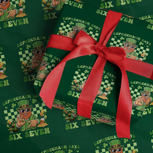 Funny Leprechaun Says Six Seven Wrapping Paper Roll St Patricks Day TS12 Green Print Your Wear
